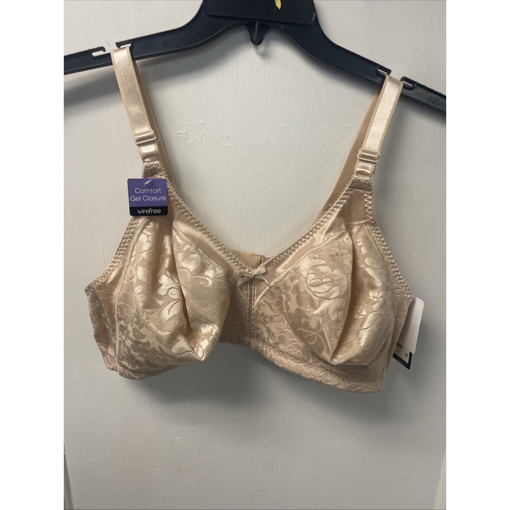 NWT Bali Cream/Ivory Wire-Free Double Support Comfort U Bra Women 42C Adjustable